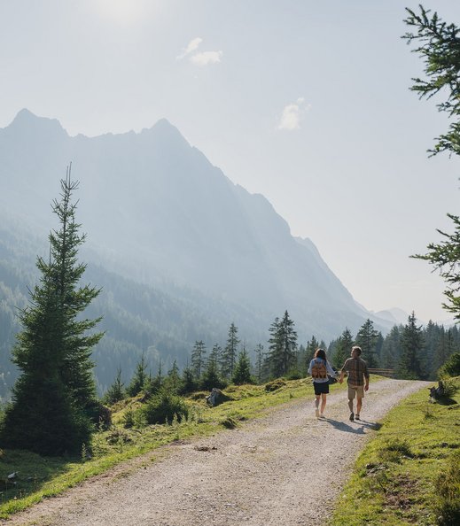Wanderer auf dem Ganghofweg im Sommer 