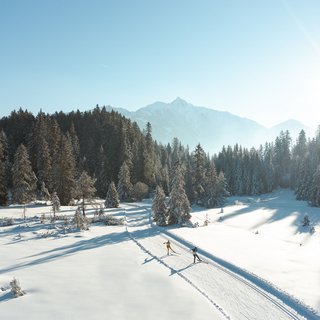 Loipe im verschneiten Wildmoos